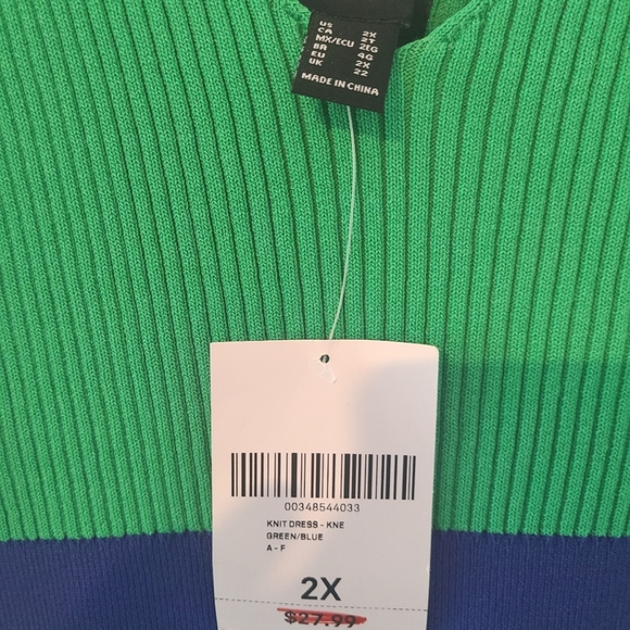 BOGO NWT Forever 21 + Plus Size Sleeveless Green Knit Dress size 2X - Picture 2 of 3